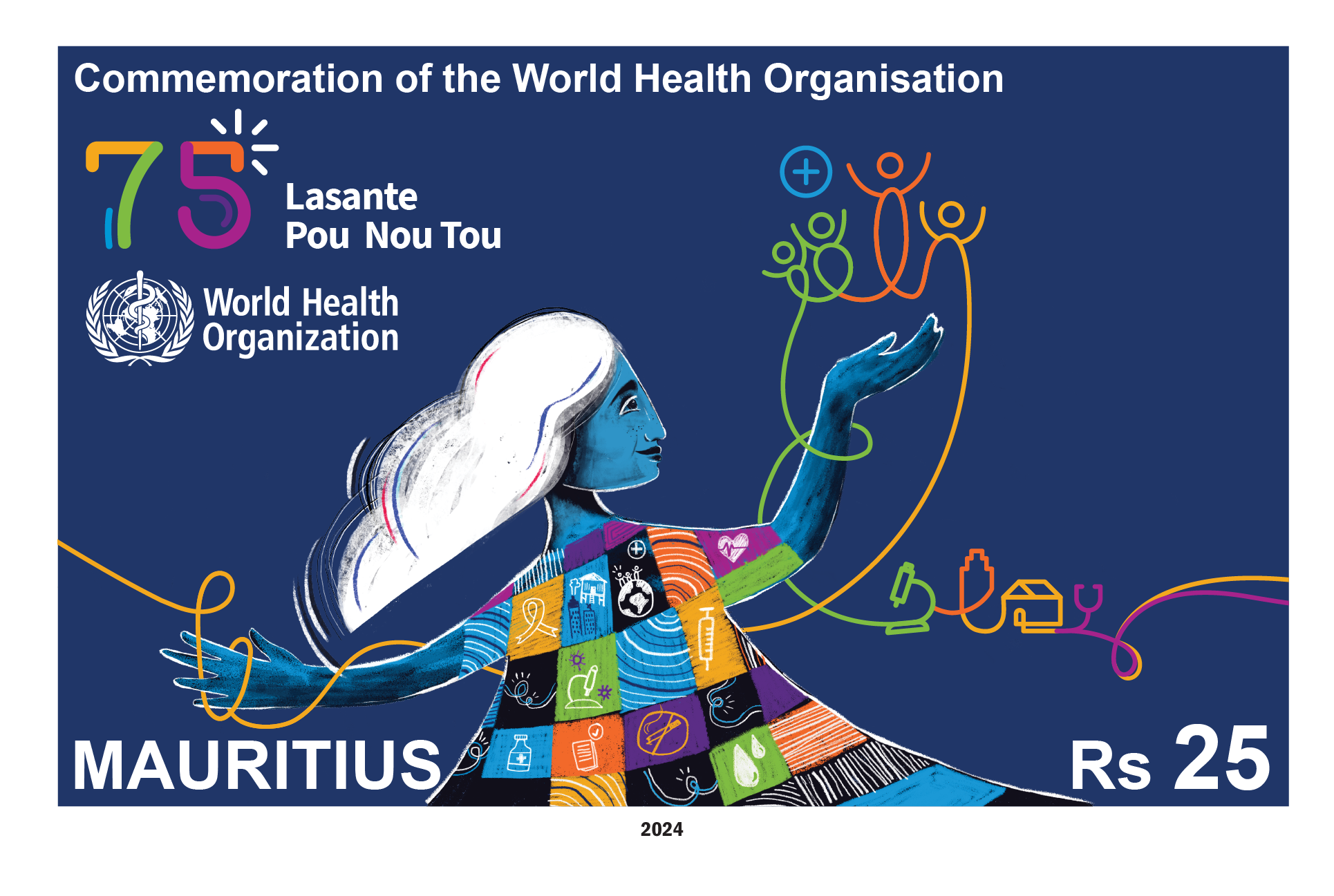 Commemoration of the World Health Organization - Two panes of 25