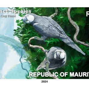 Mauritius Grey Parrot Lophopsittacus bensoni - Two panes of 25