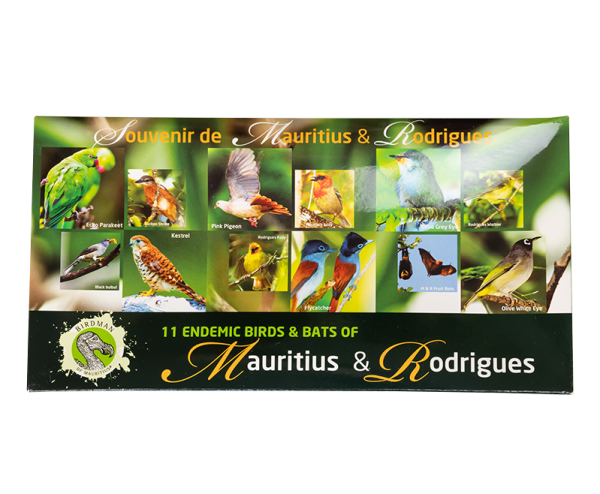 11 Endemic Birds and Bats of Mauritius and Rodriguese - large